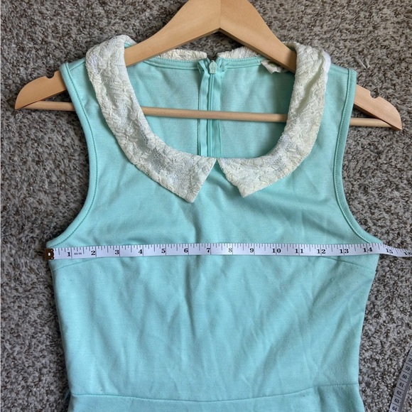 Love Tree Mint Sleeveless A-Line Dress Peter Pan Collar Casual Preppy Small - Picture 6 of 7